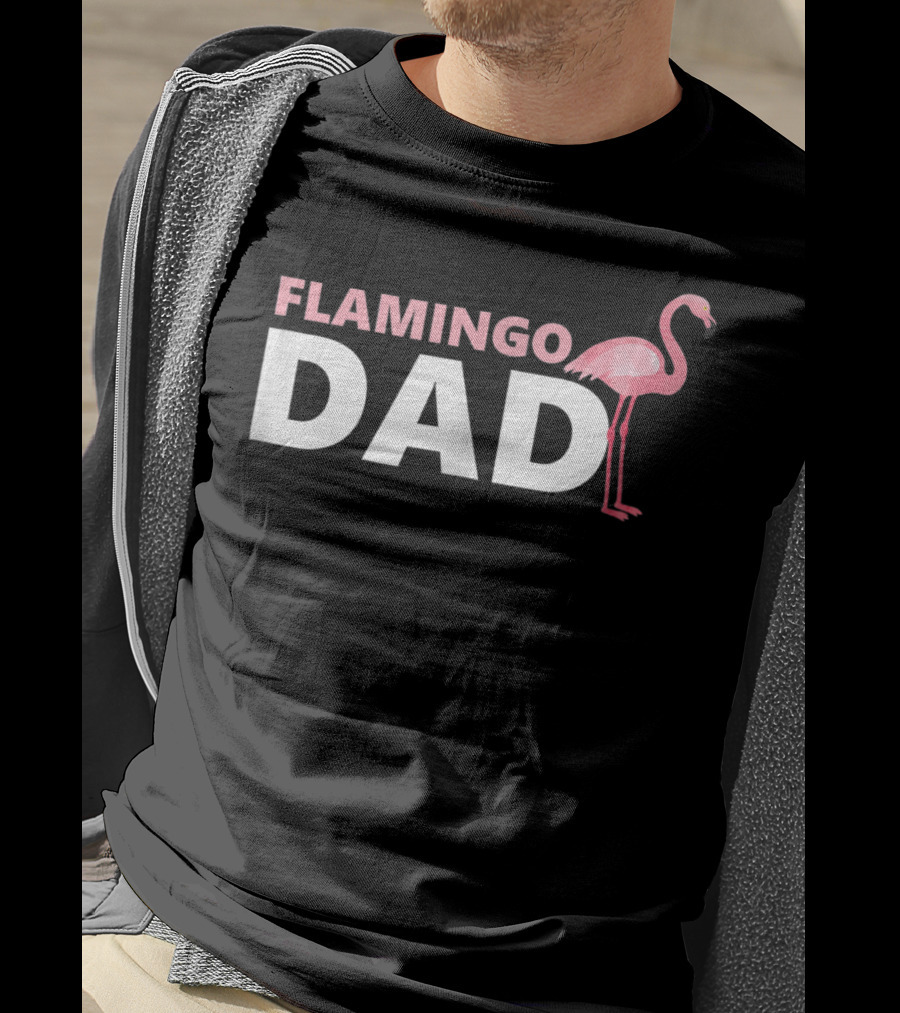 FLAMINGO DAD Mens Tropical Papa T-Shirt