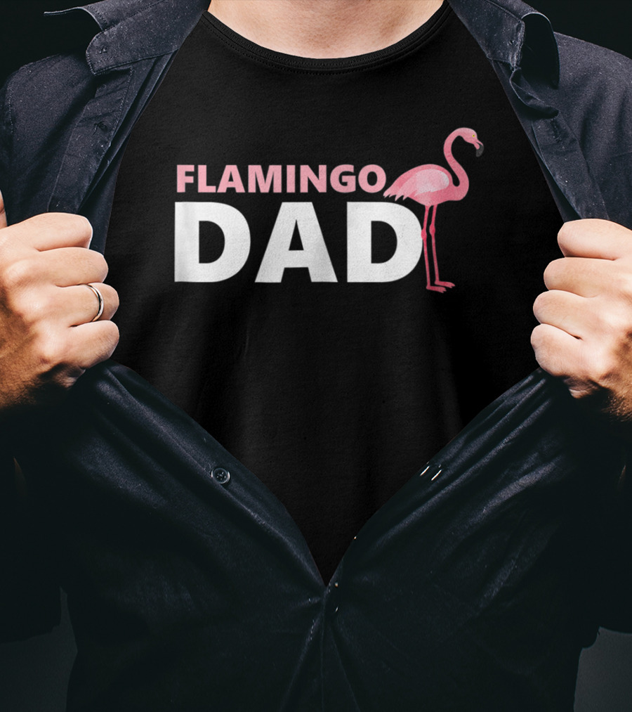 FLAMINGO DAD Mens Tropical Papa T-Shirt