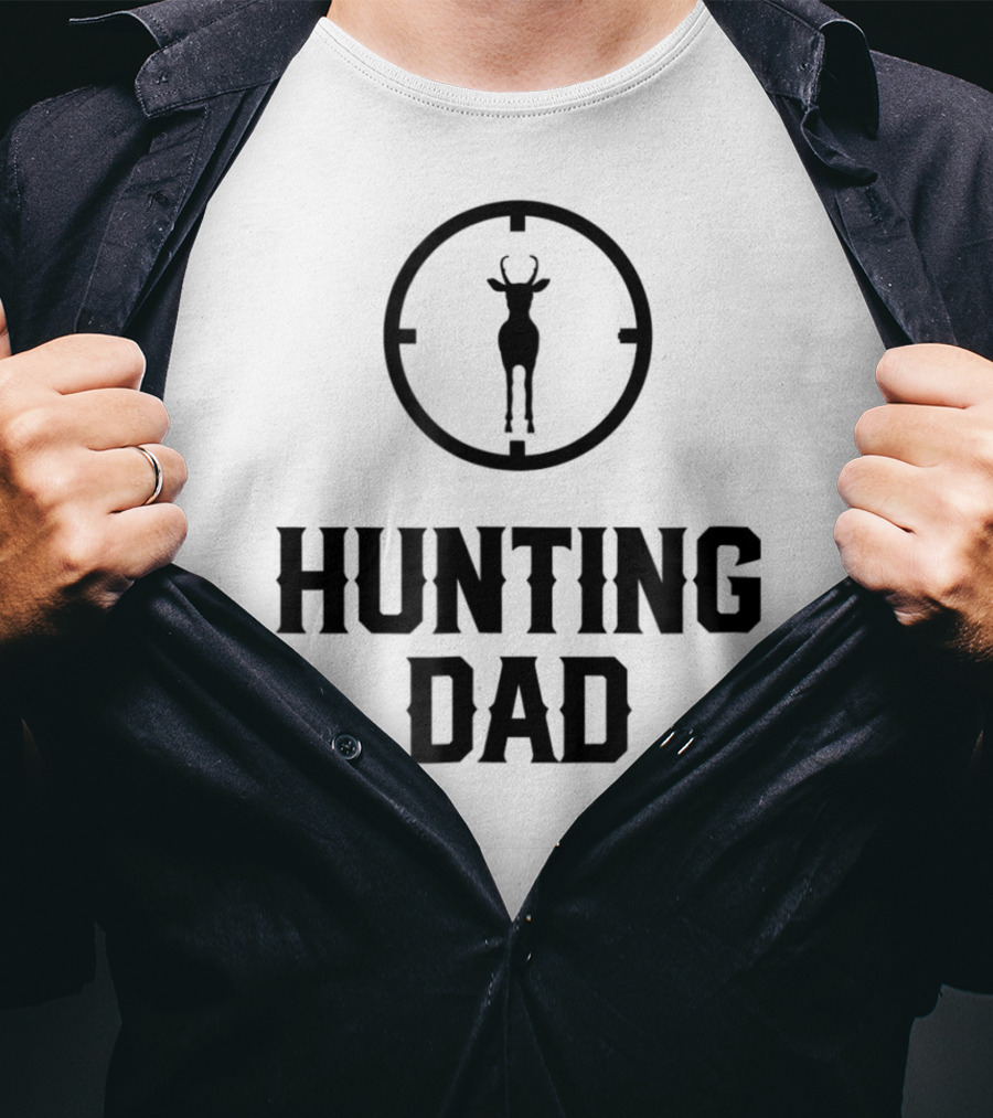 Hunting Dad Deer Silhouette Target Men's T-Shirt