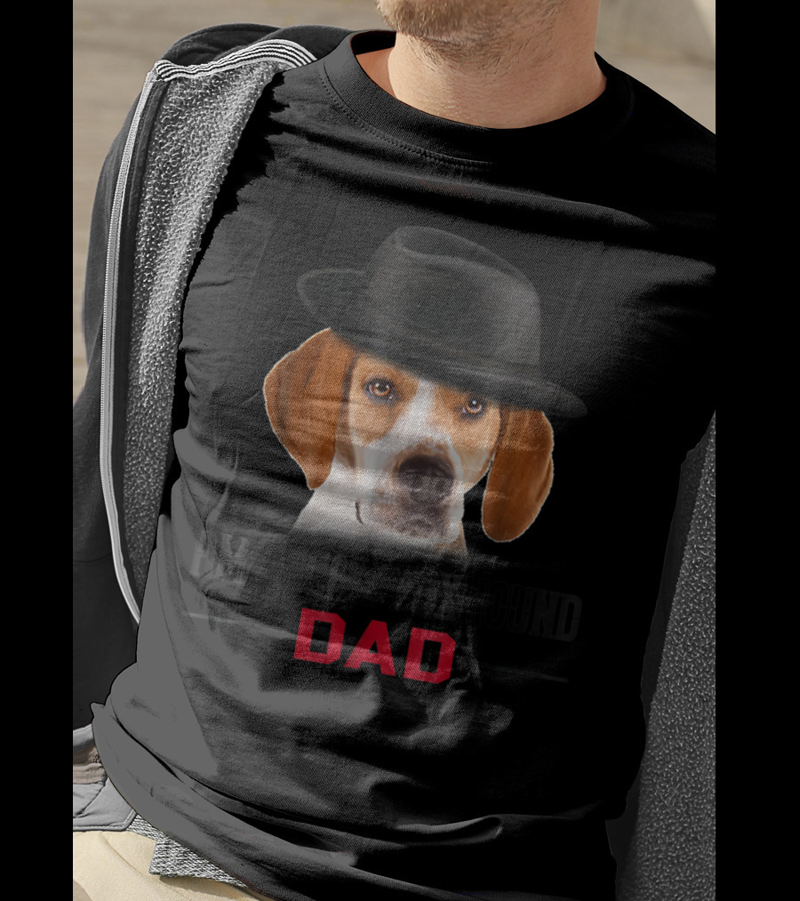 American Foxhound Dad With Stylish Hat Dog Lovers T-Shirt