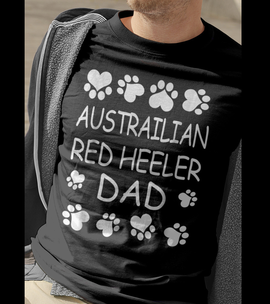 Australian Red Heeler Dad Paw Love T-Shirt