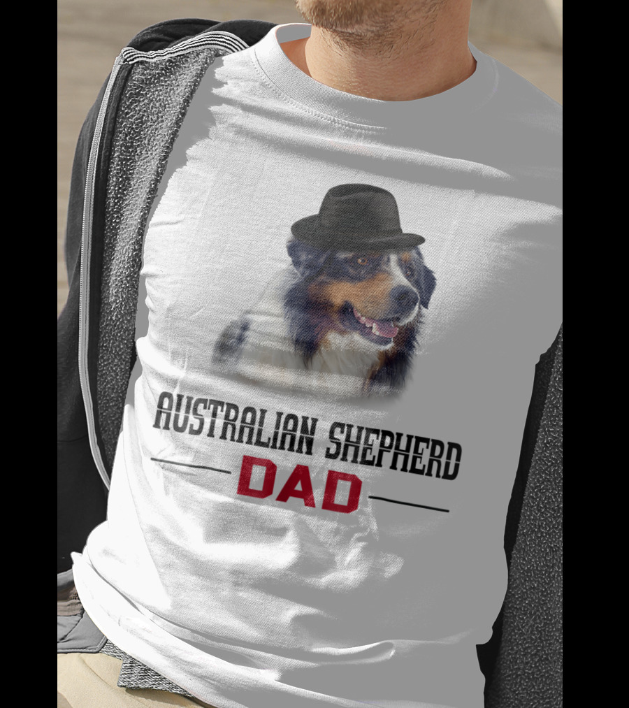 Australian Shepherd Dad Dog Lovers Hat Wearing Shepherd T-Shirt