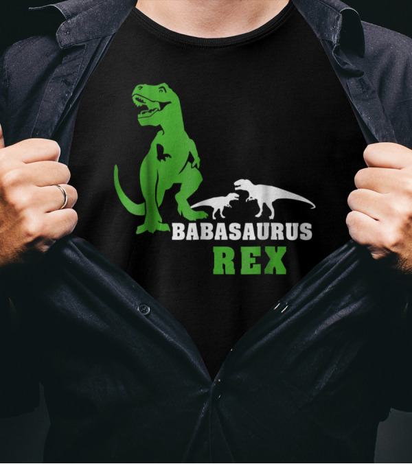 Babasaurus Rex Dinosaur Men Dad24 T-Shirt