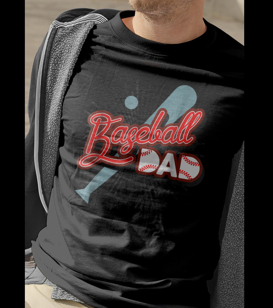 Baseball Dad Cute Dad Sport Bat And Ball T-Shirt
