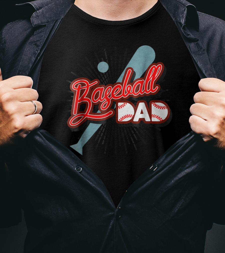Baseball Dad Cute Dad Sport Bat And Ball T-Shirt