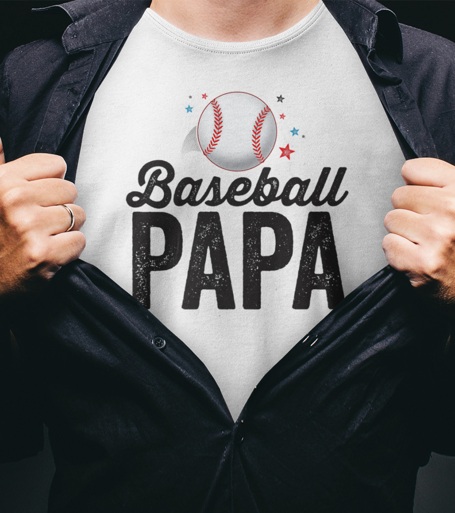 Baseball Papa Dad Father Grandpa Coach T-Shirt