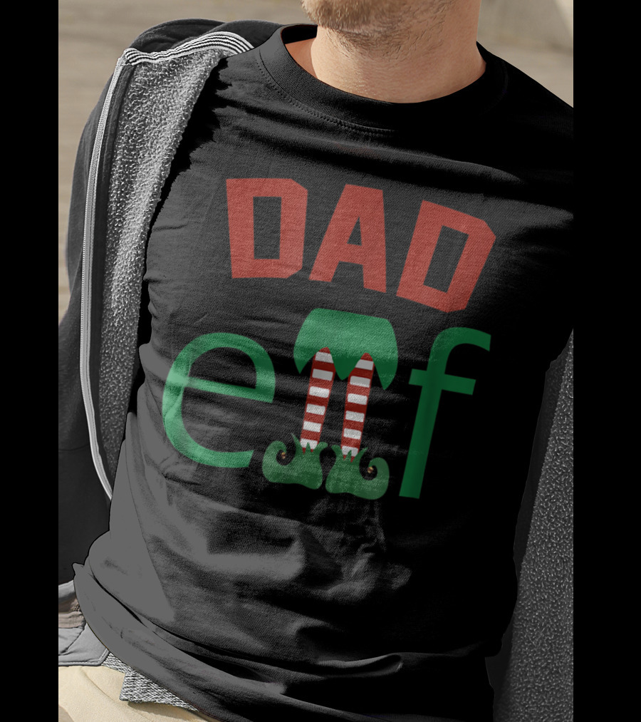 Dad Elf Christmas Family Matching Holiday T-Shirt