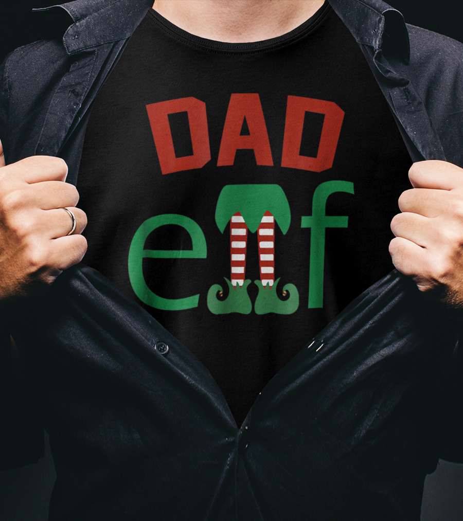 Dad Elf Christmas Family Matching Holiday T-Shirt