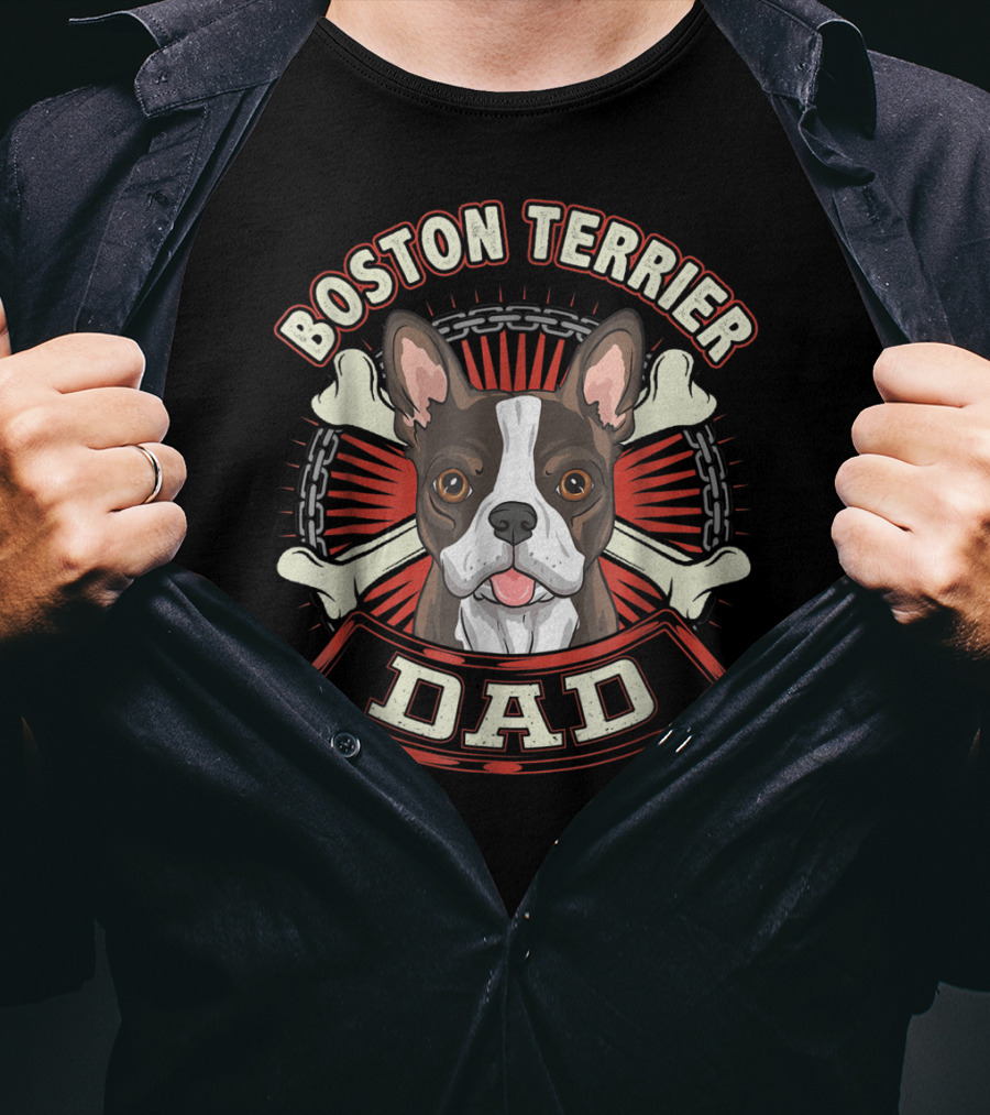 Boston Terrier Dad Dog Breed 15 T-Shirt