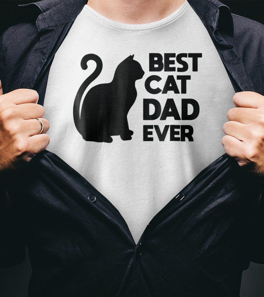 Best Cat Dad Ever Cute Pets Kittens Cat Lover T-Shirt
