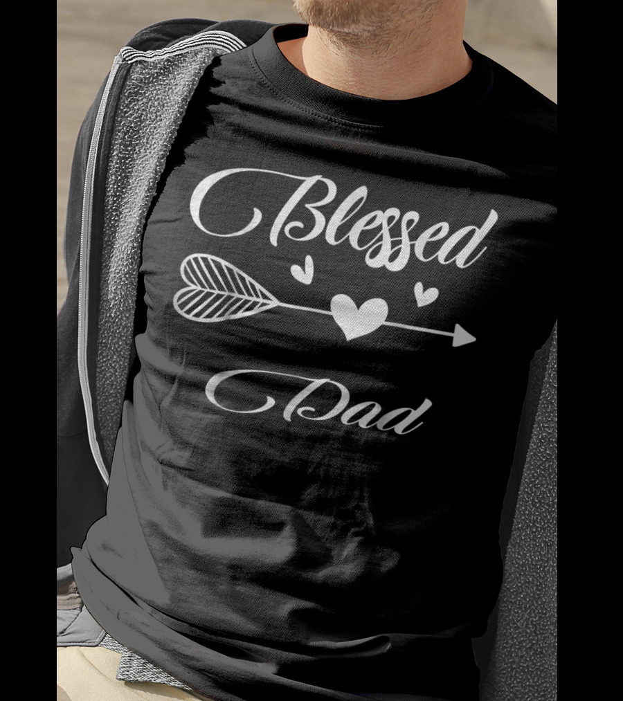 Blessed Dad Love Family Best Arrow Heart T-Shirt