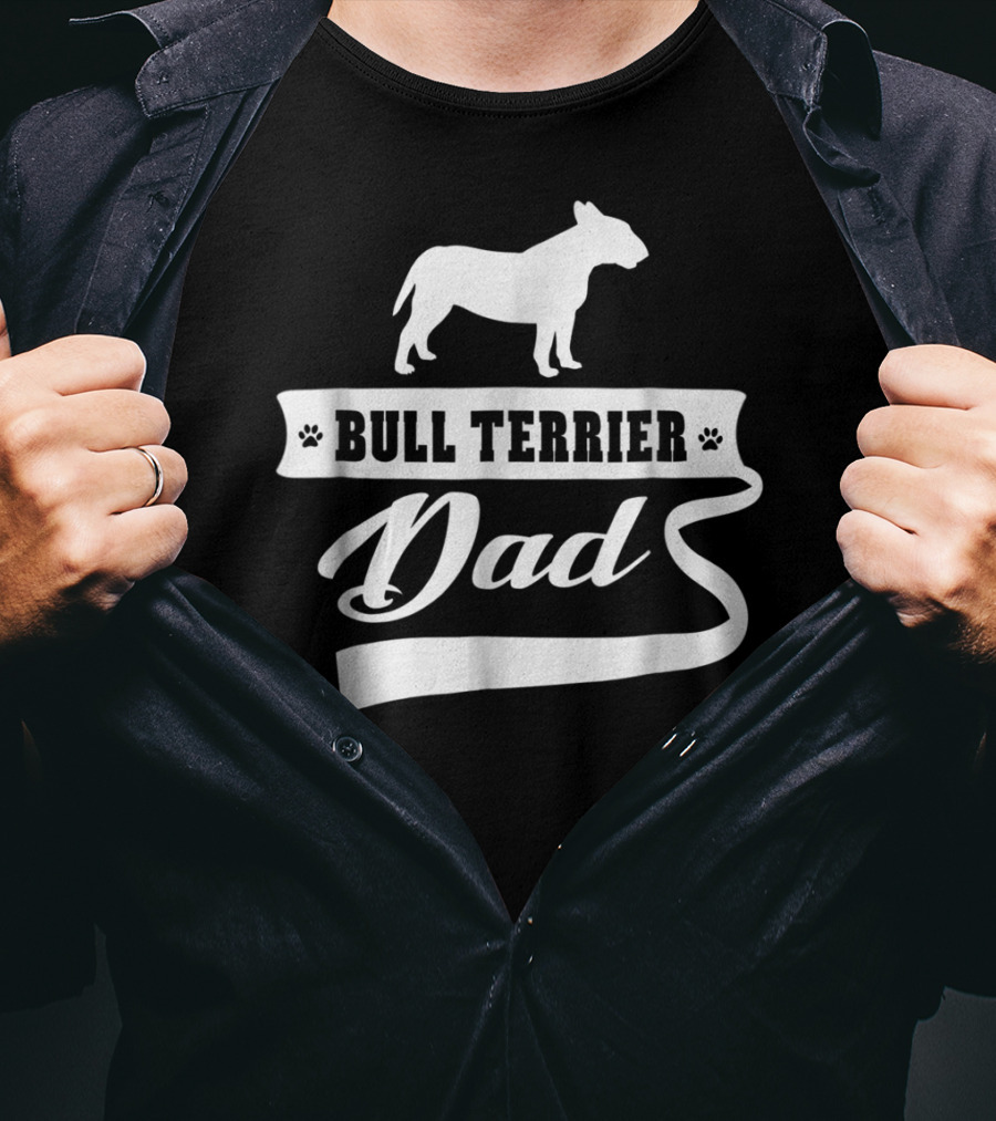 Bull Terrier Dad Mens Animal Dogs T-Shirt