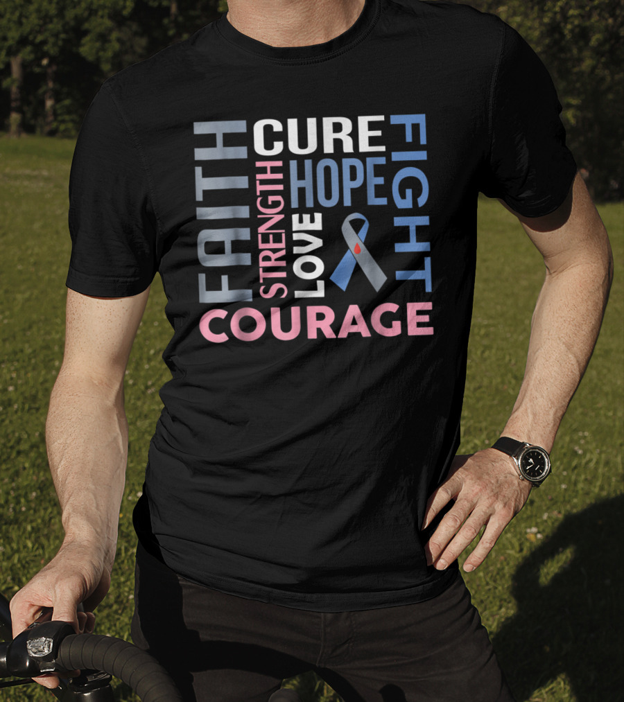 Faith Hope Cure Fight Strength Love Courage Diabetes Type 1 Dad Mom86 T-Shirt