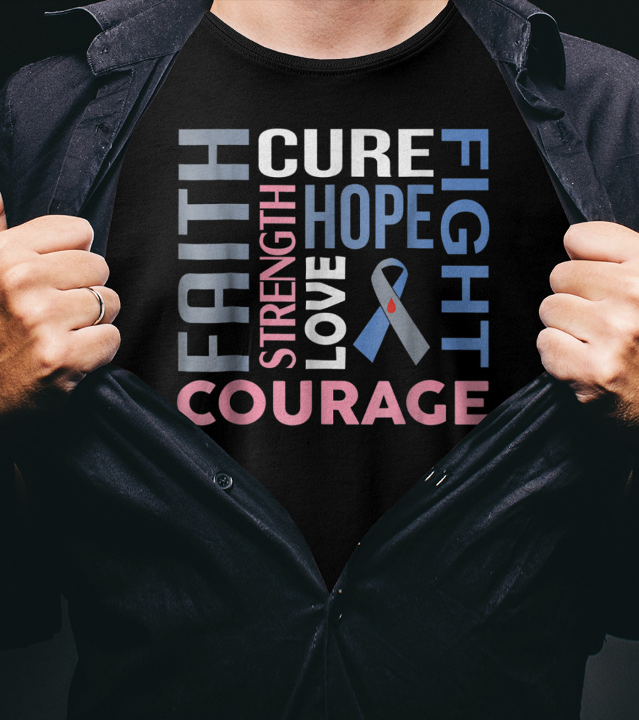 Faith Hope Cure Fight Strength Love Courage Diabetes Type 1 Dad Mom86 T-Shirt