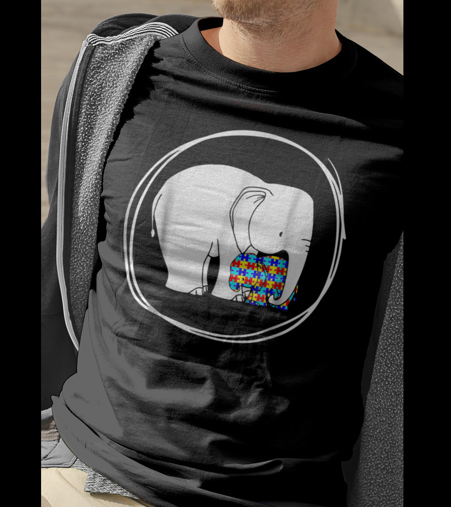 Elephant Love Autism Awareness Puzzle T-Shirt