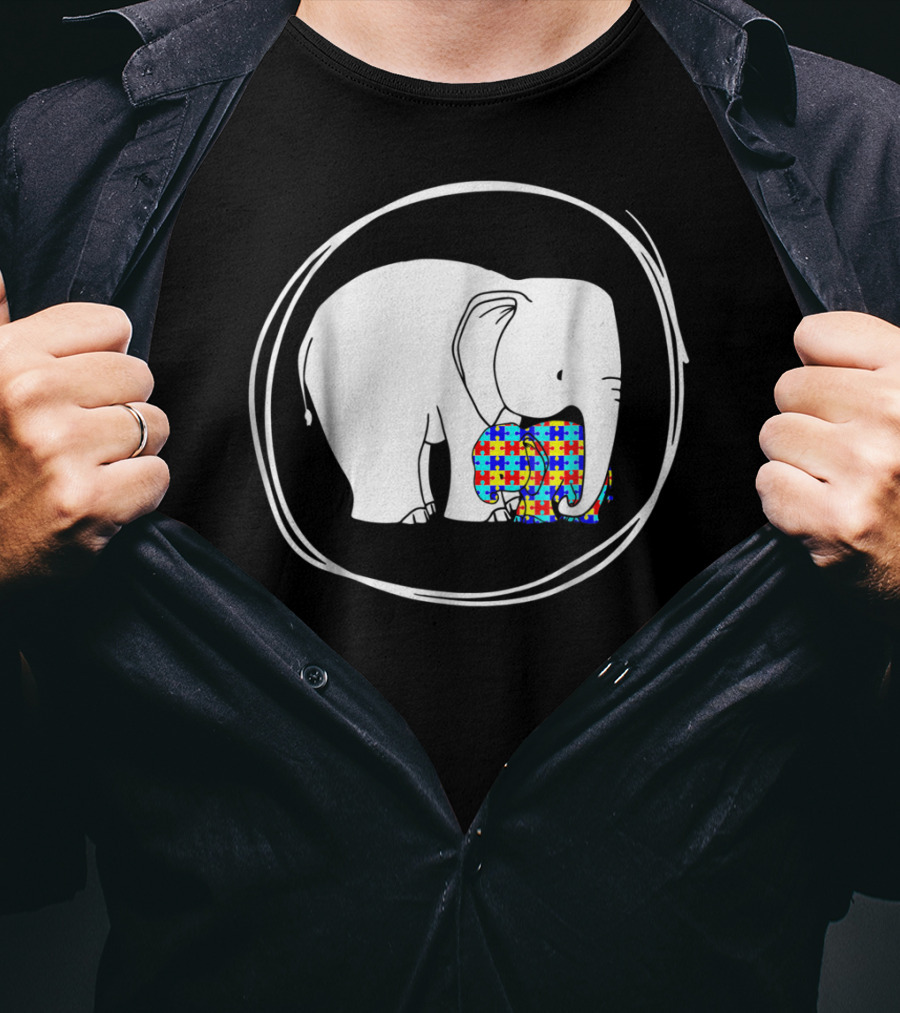 Elephant Love Autism Awareness Puzzle T-Shirt