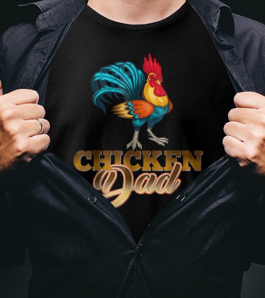 Chicken Dad Rooster Hen Farmers35 Funny T-Shirt
