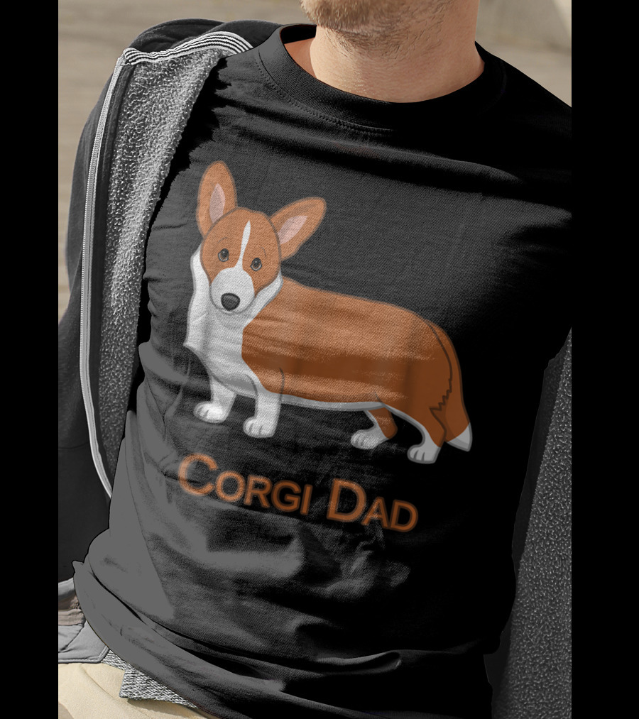 Corgi Dad Red Cardigan Welsh Dog Lovers 76 T-Shirt