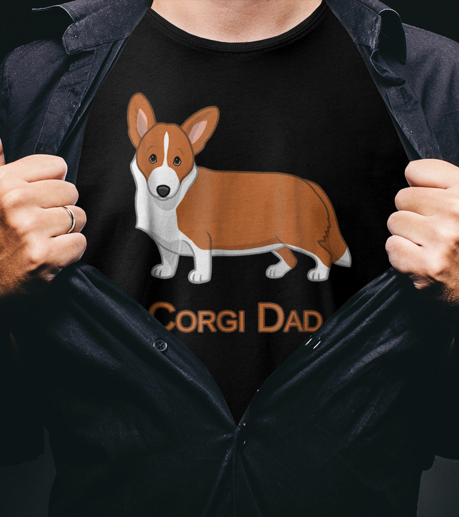 Corgi Dad Red Cardigan Welsh Dog Lovers 76 T-Shirt