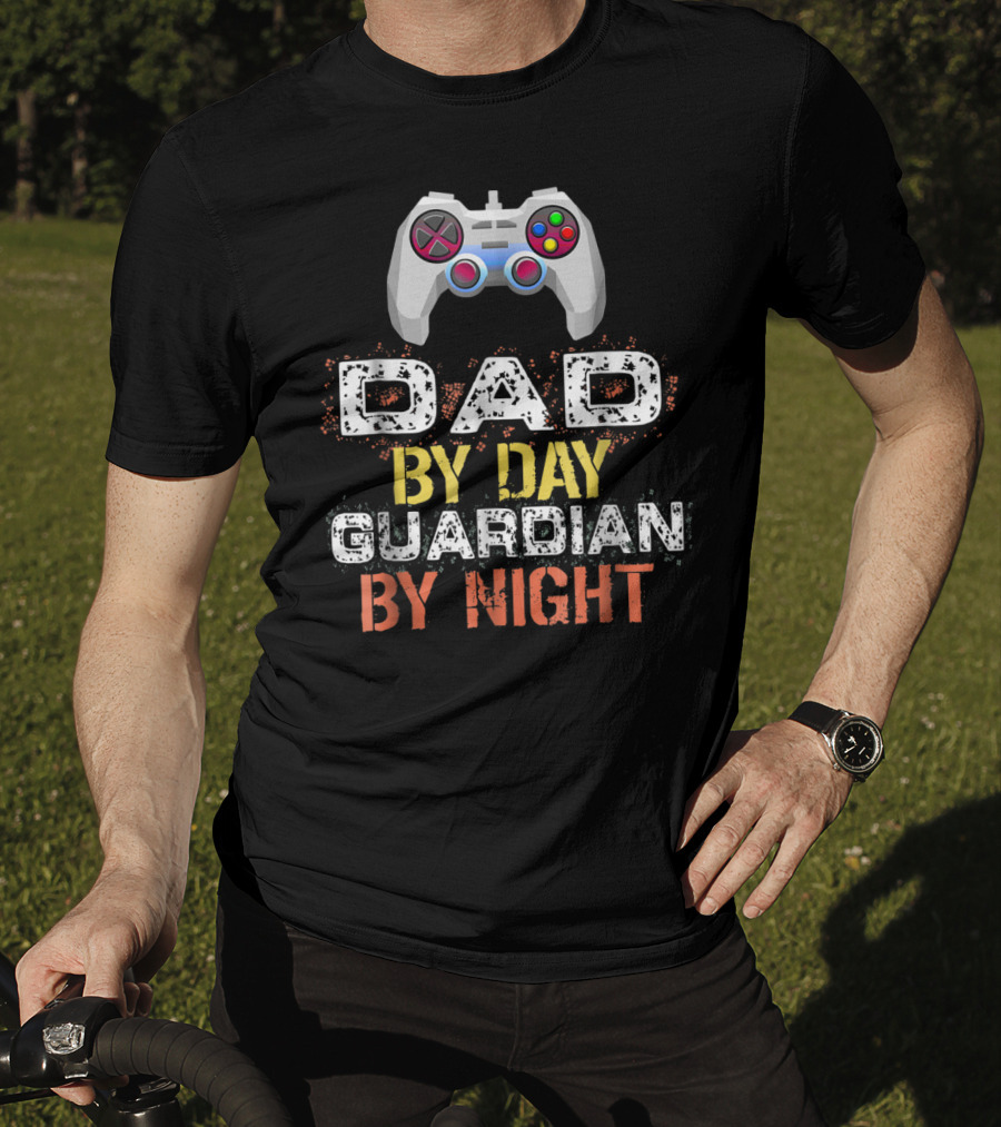 Dad By Day Guardian By Night Video Game Controller T-Shirt