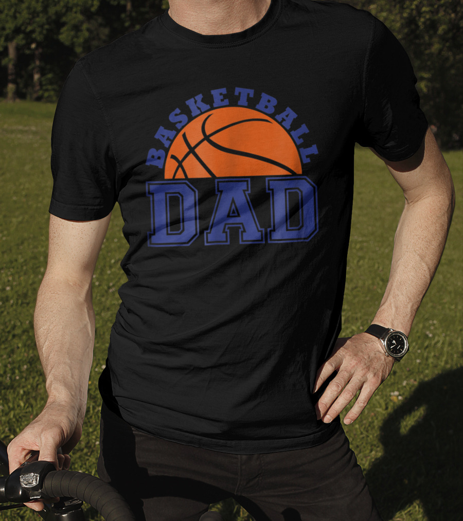 Basketball Dad Orange And Blue Basketball T-Shirt