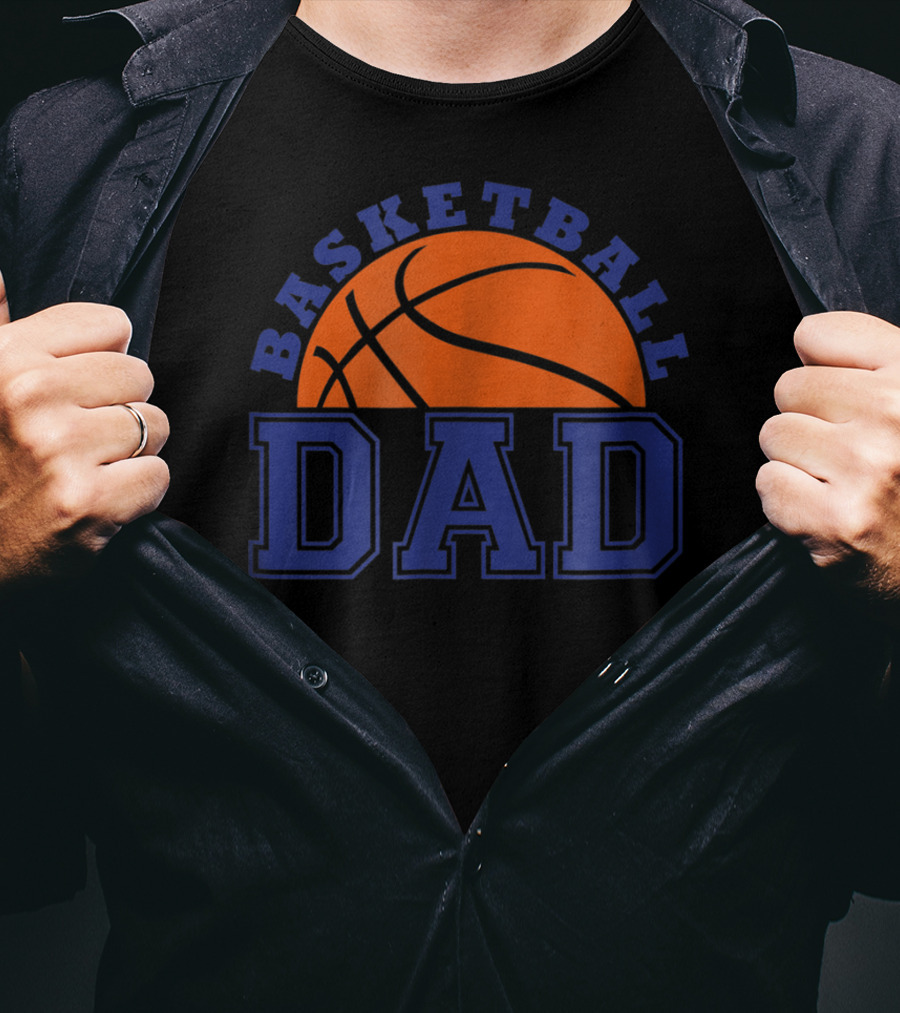Basketball Dad Orange And Blue Basketball T-Shirt