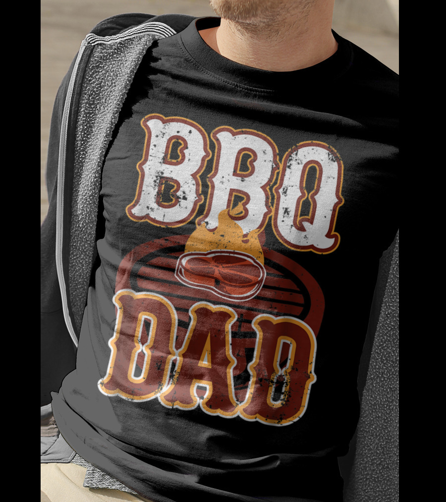 BBQ Dad Steak Grilling Flame Barbecue Dad T-Shirt