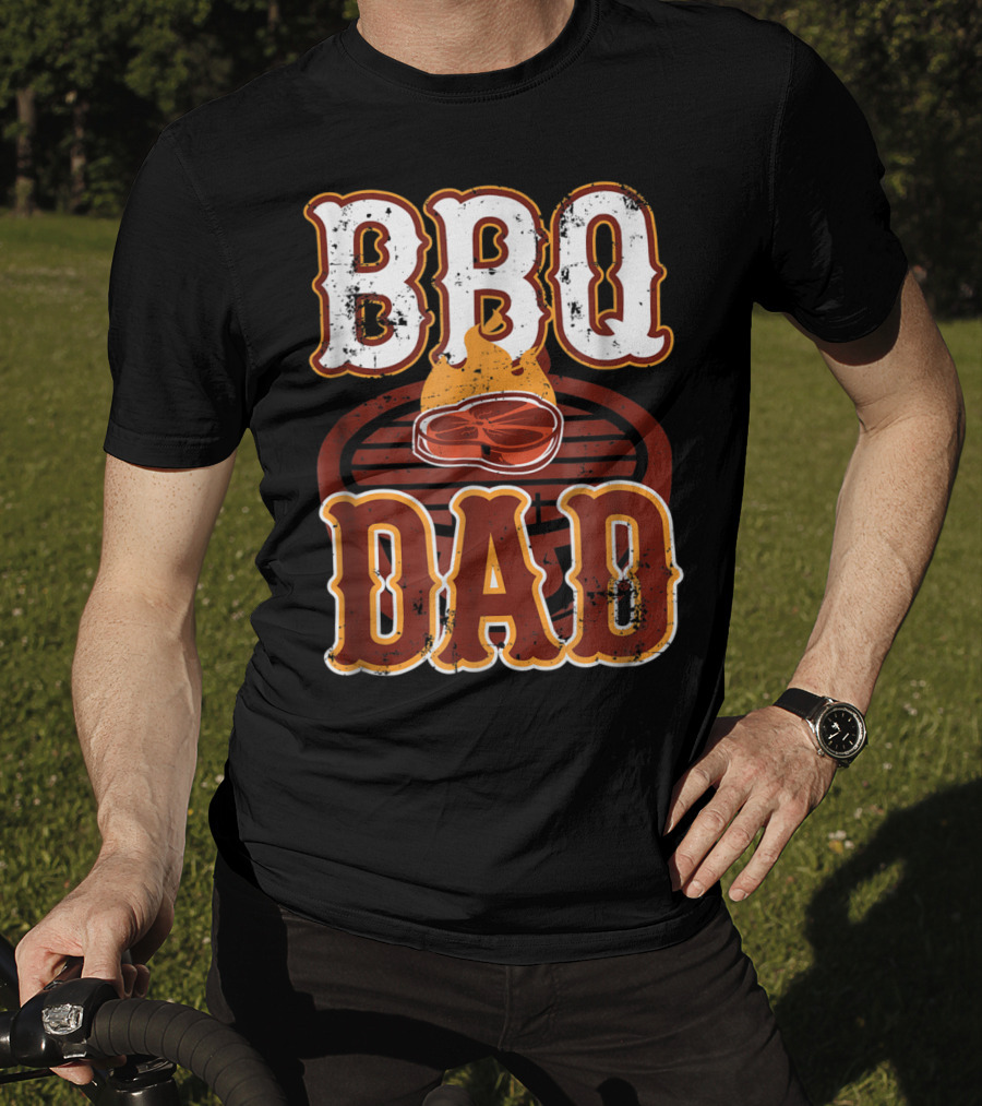 BBQ Dad Steak Grilling Flame Barbecue Dad T-Shirt