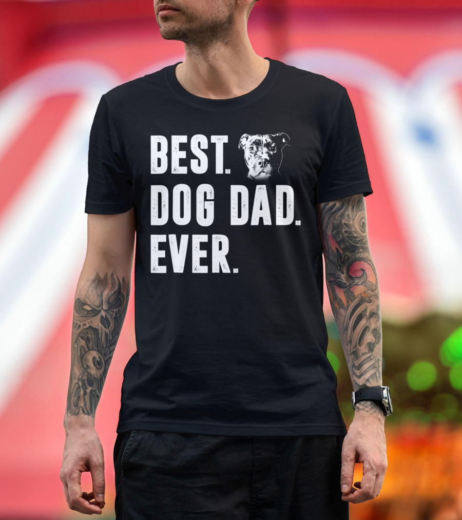 Best Dog Dad Ever Pitbull Lover Dog Dad S58 T-Shirt