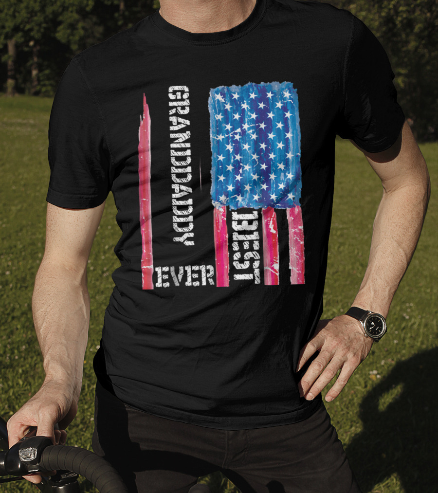 Grandaddy Best Ever Distressed American Flag T-Shirt
