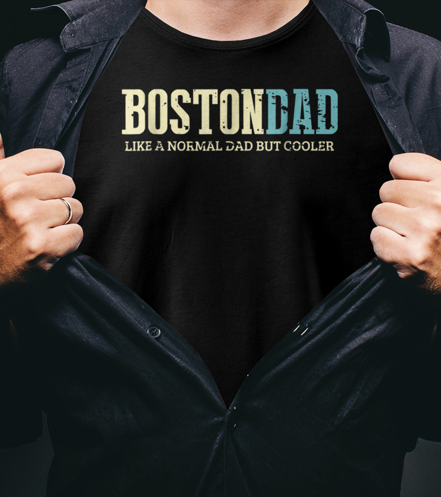 Boston Dad Like Normal Dad But Cooler Dogs Lover T-Shirt