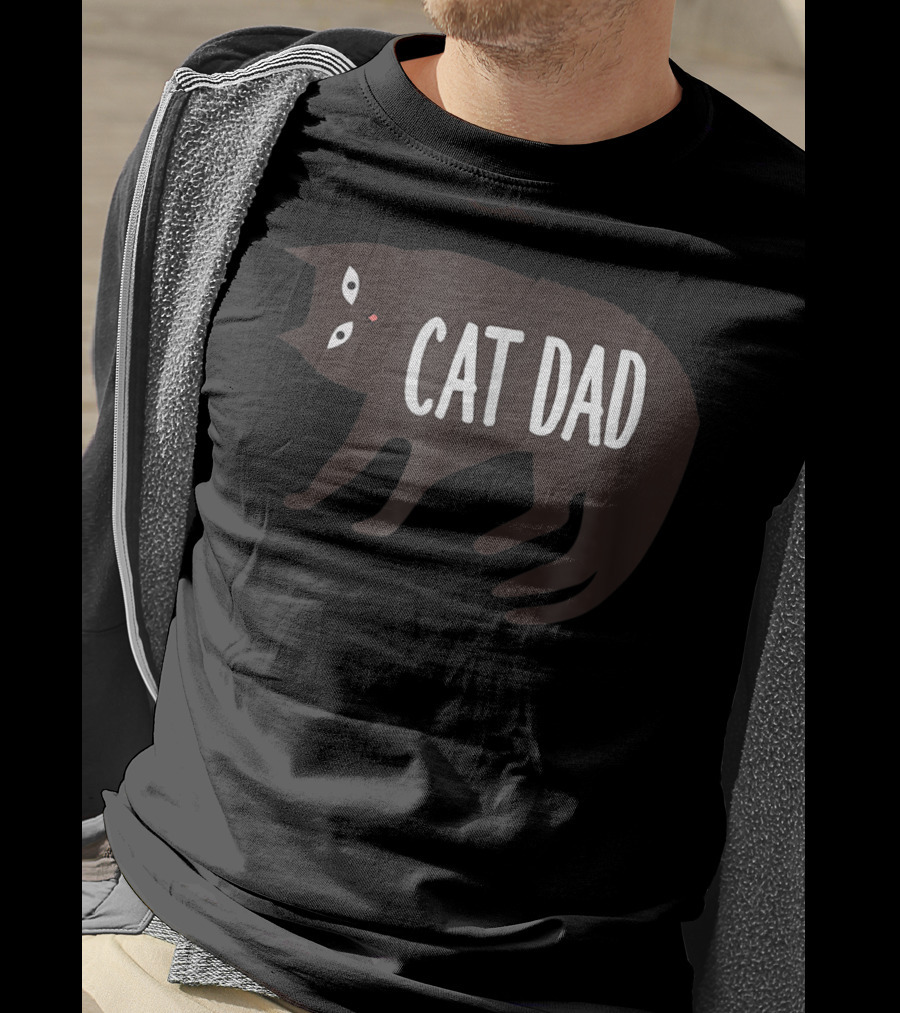 Cat Dad Cat Lovers Cat Owners Black Cat T-Shirt