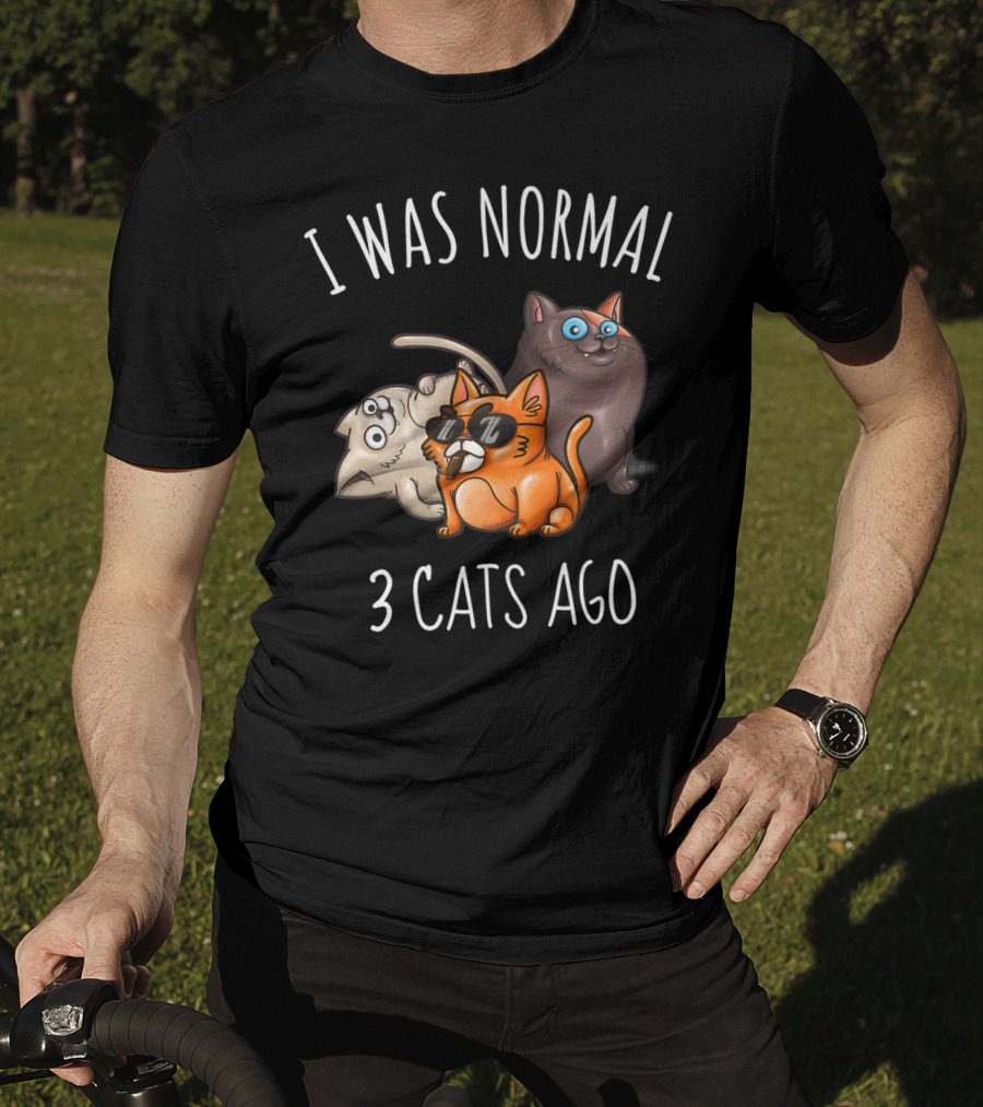 I Was Normal 3 Cats Ago Funny Cat Lady Cattitude T-Shirt