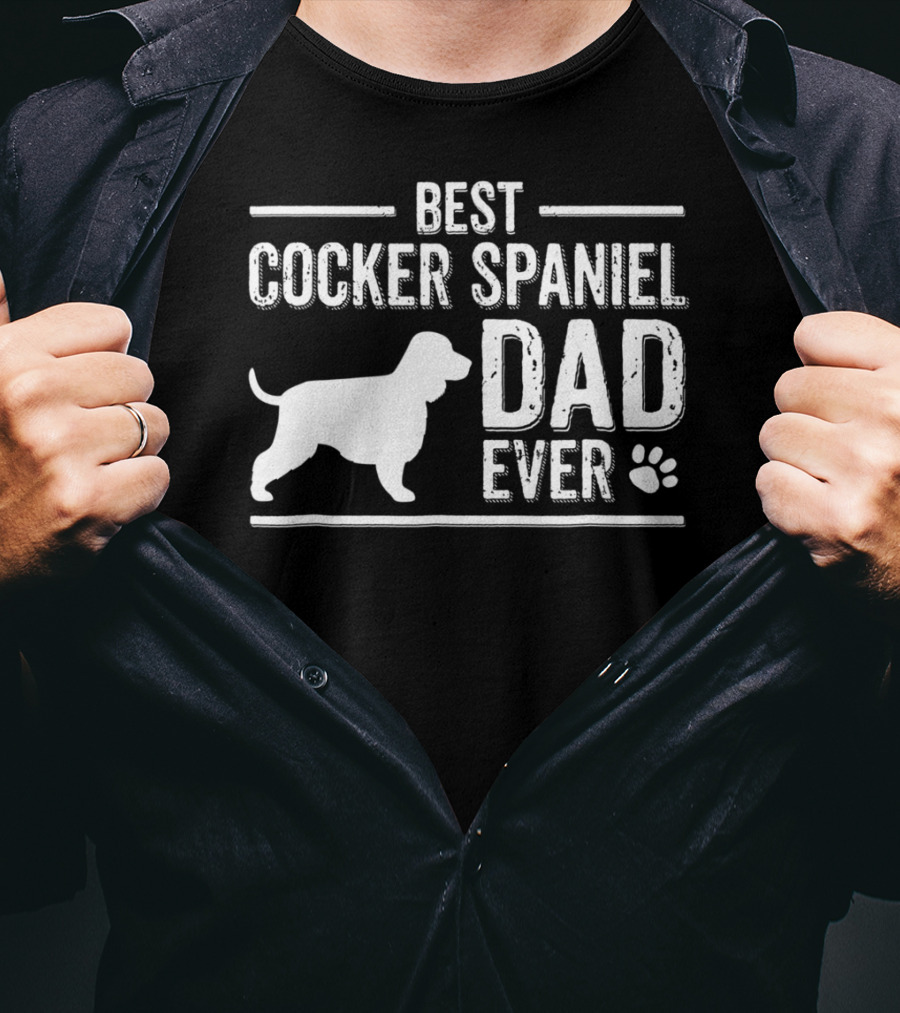 Best Cocker Spaniel Dad Ever Dog Paw T-Shirt