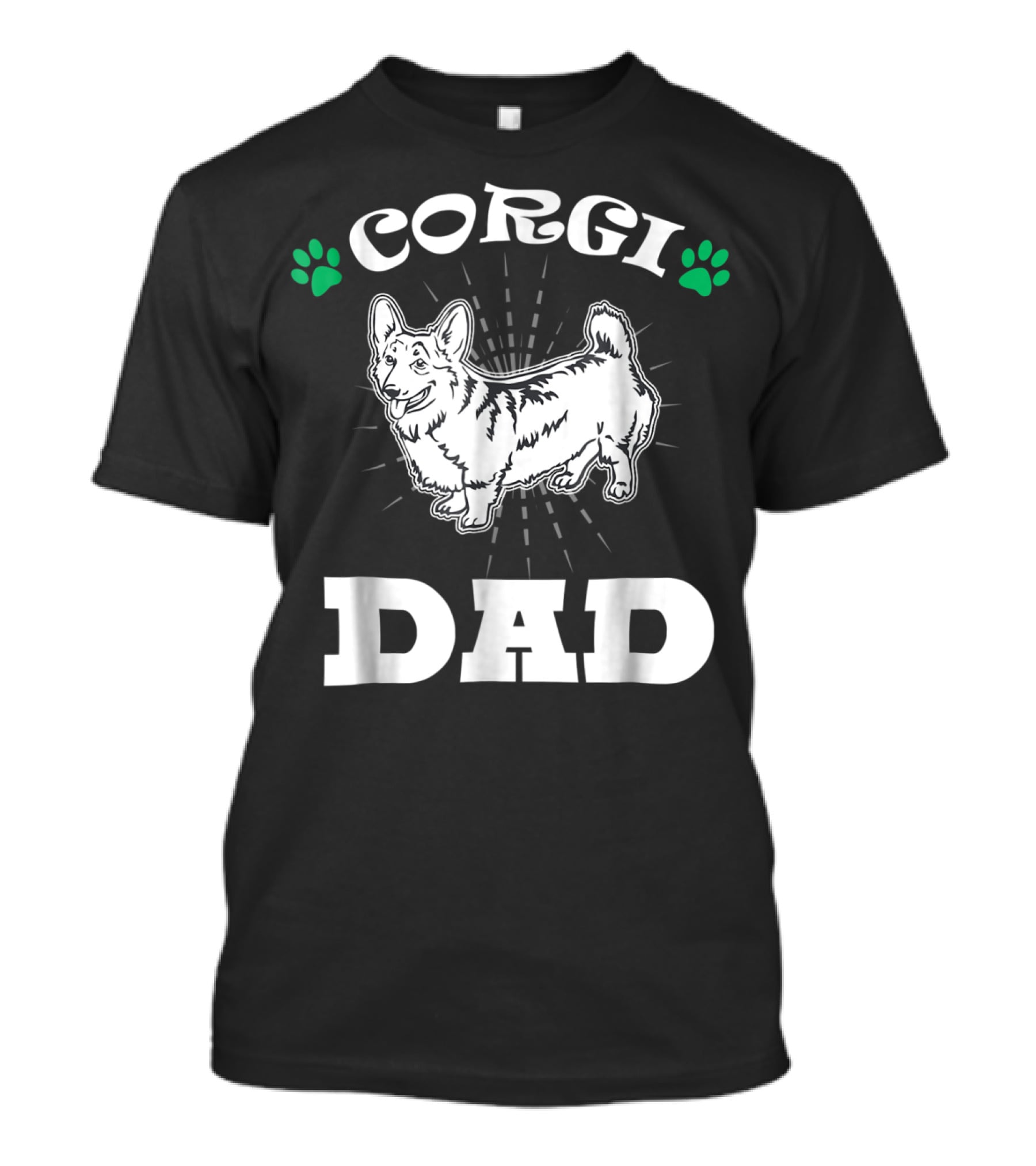 Corgi Dad Funny Colorful Dog 90s Paw Prints T-Shirt