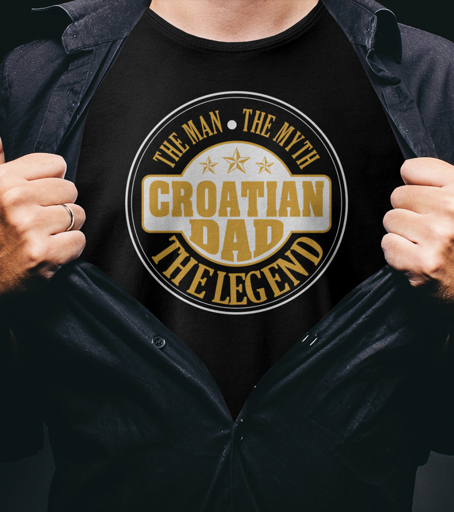 CROATIAN Dad The Man The Myth The Legend Star Badge T-Shirt