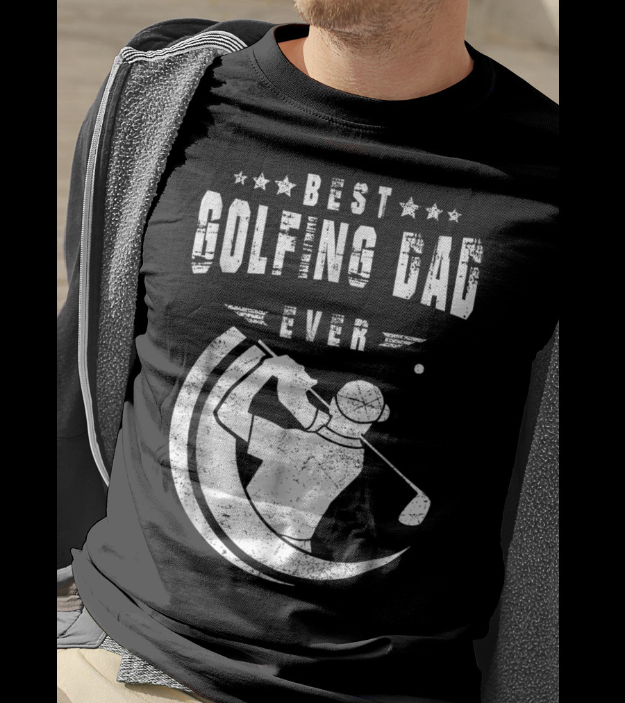 Best Golfing Dad Ever Golf Swing T-Shirt