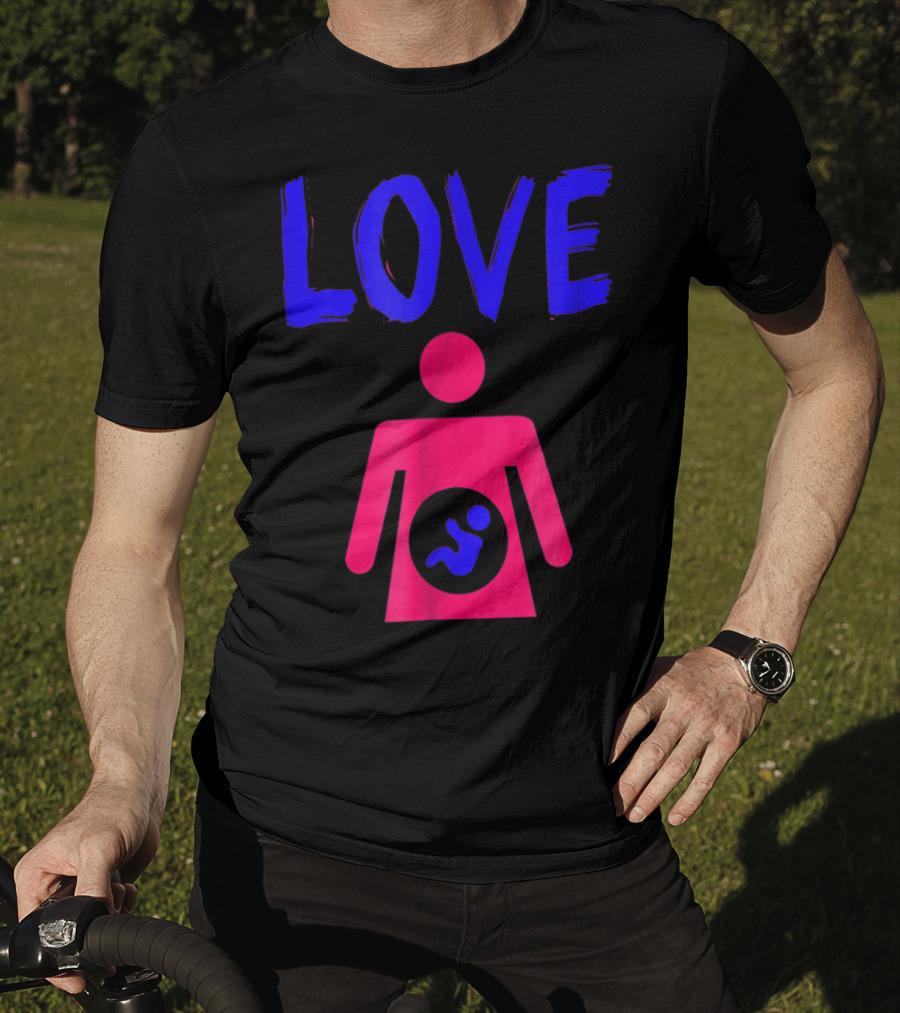 Love Dad Mom Son Pregnancy T-Shirt