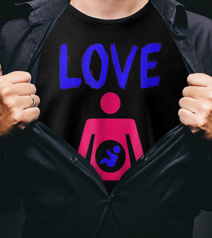 Love Dad Mom Son Pregnancy T-Shirt