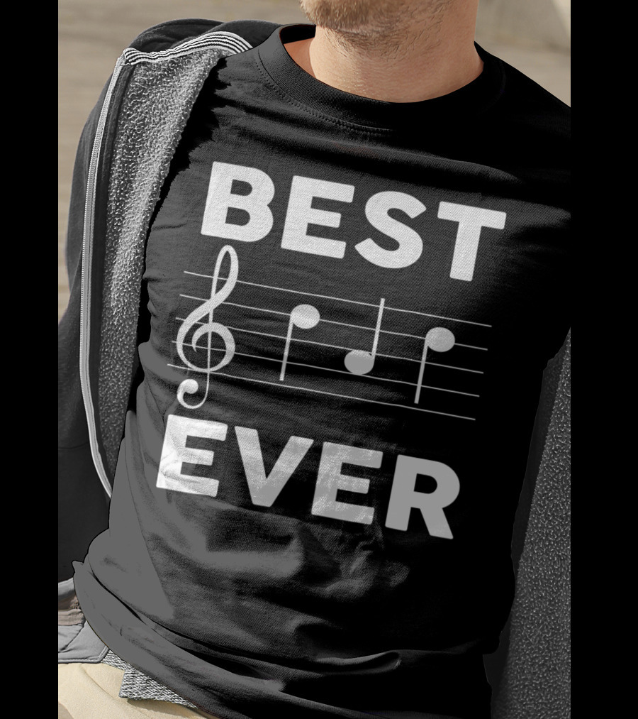 Best Music Dad Ever Best Ever Musician Piano Guitar Player T-Shirt