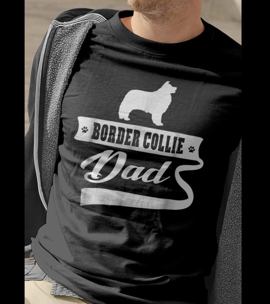 Border Collie Dad Dog Mens Animal Dogs T-Shirt