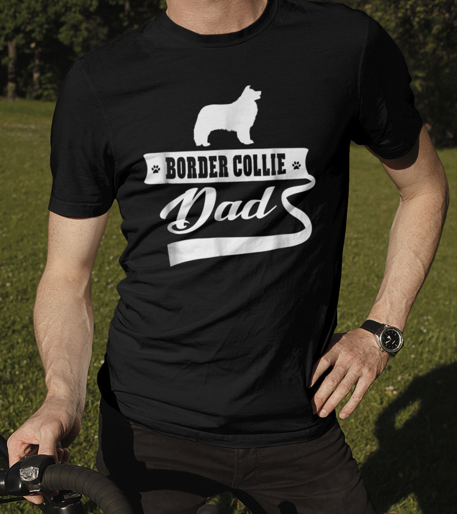 Border Collie Dad Dog Mens Animal Dogs T-Shirt