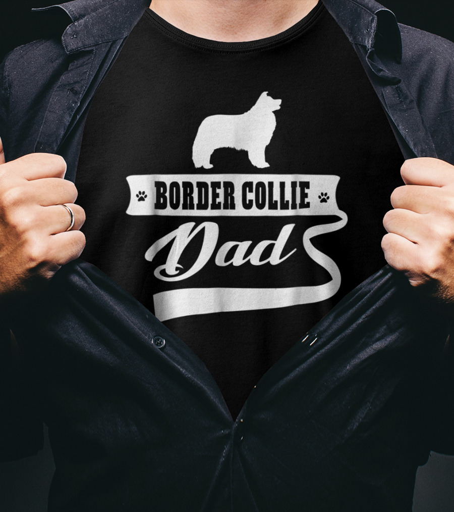 Border Collie Dad Dog Mens Animal Dogs T-Shirt