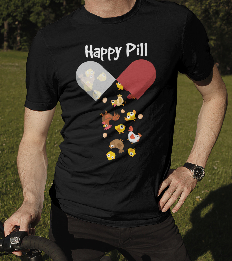 Happy Pill Chickens Capsule Fun T-Shirt