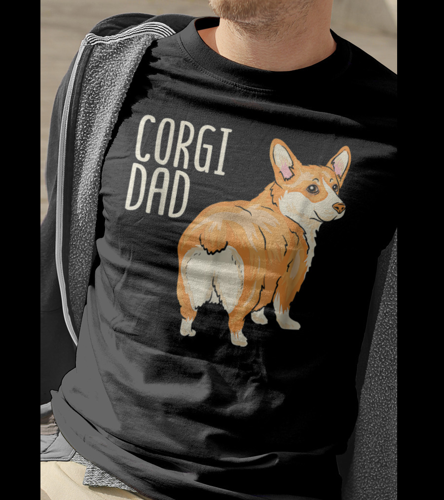 Corgi Dad Cute Dog Pet Owner Adopt Rescue T-Shirt