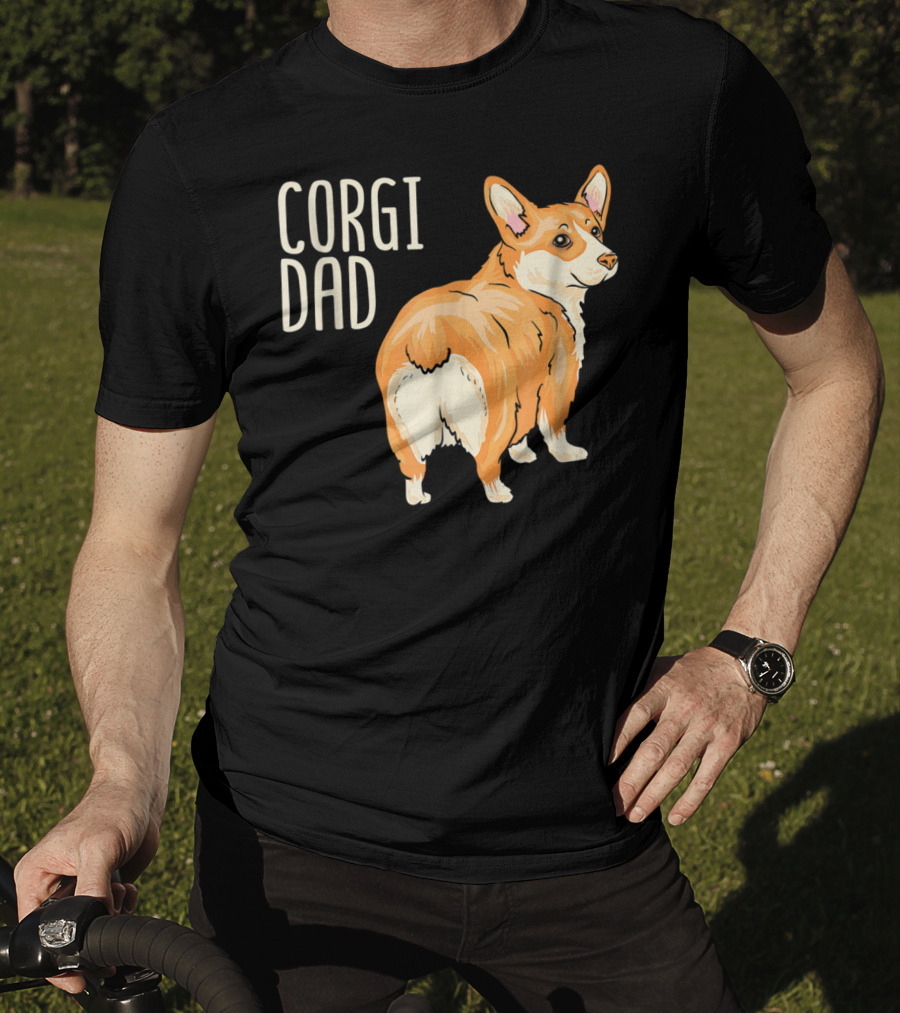 Corgi Dad Cute Dog Pet Owner Adopt Rescue T-Shirt