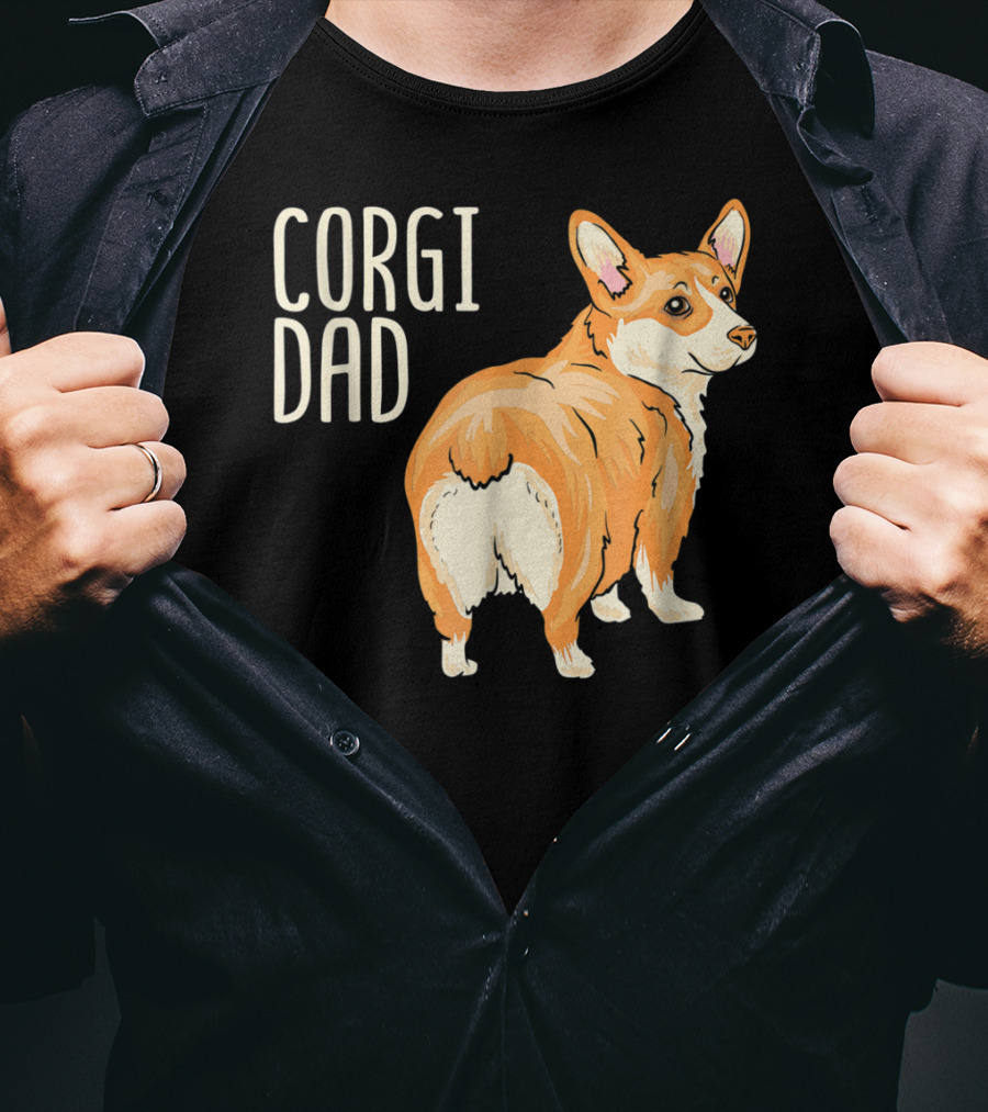 Corgi Dad Cute Dog Pet Owner Adopt Rescue T-Shirt