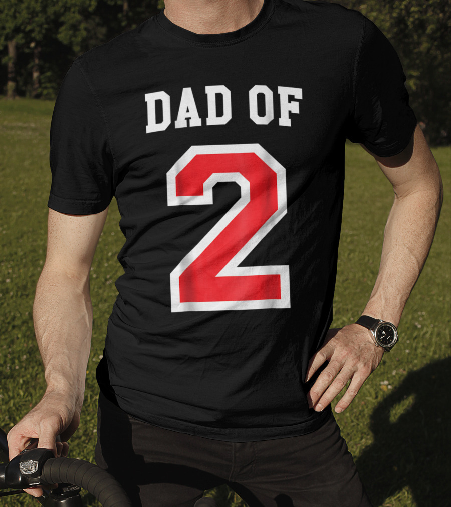 Dad Of Two Baseball Jersey Uniform Number 2 T-Shirt