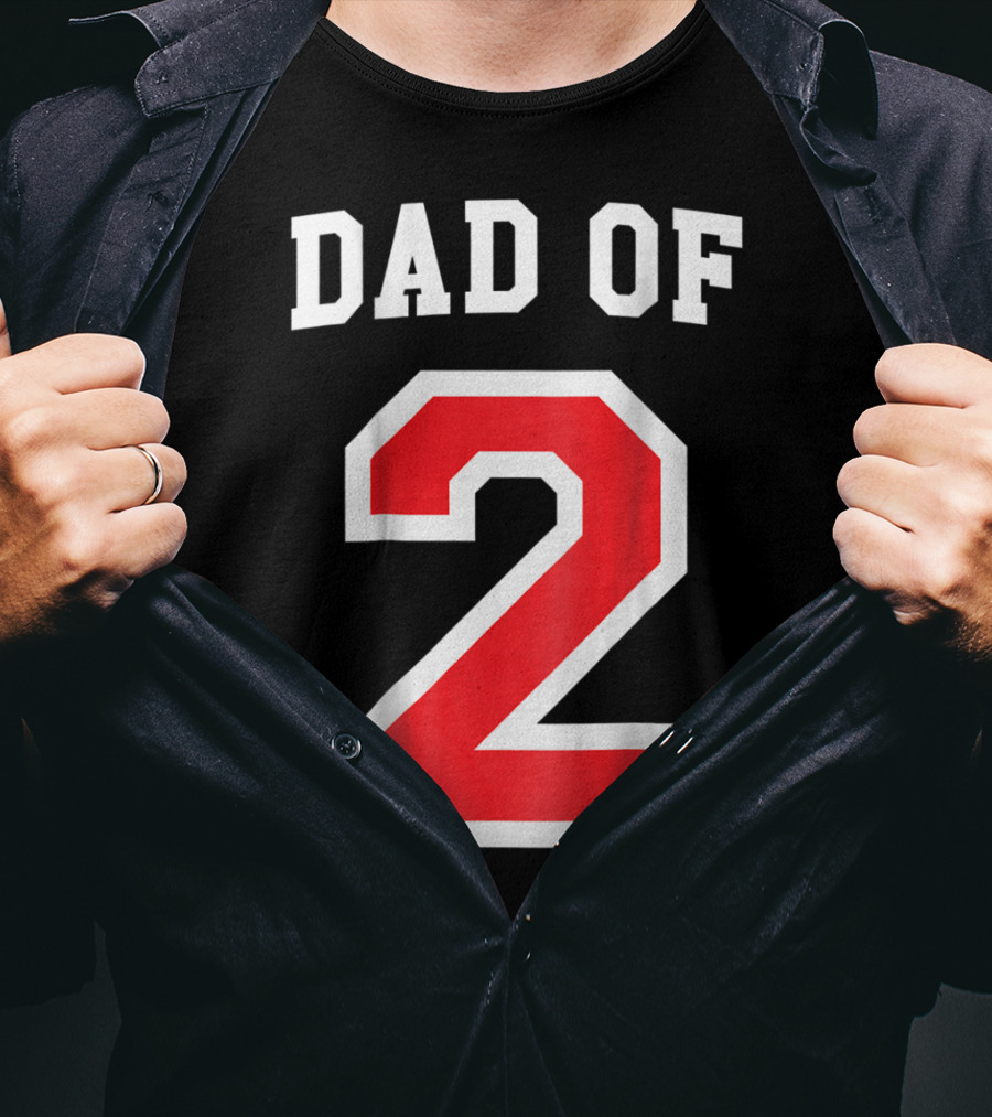Dad Of Two Baseball Jersey Uniform Number 2 T-Shirt