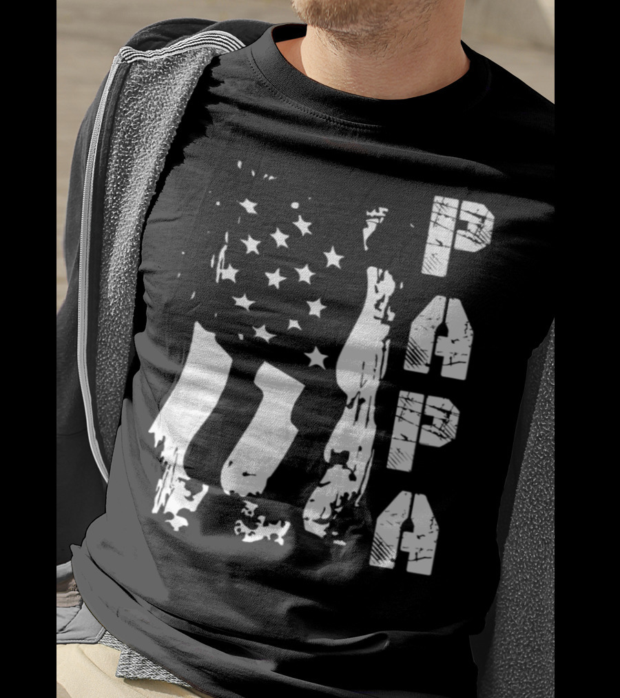 Papa Flag Father's Day S61 USA T-Shirt